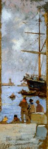 Ansicht des Hafens von Livorno von Francesco Gioli
