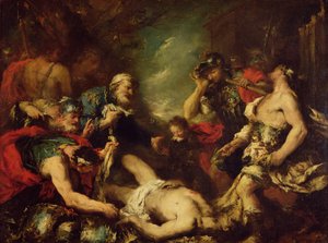 Alexander der Große vor der Leiche von Darius III, 330 v. Chr., 18. Jahrhundert von Francesco Guardi