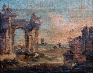 Capriccio mit Figuren und Ruinen, ca. 1775-1780 von Francesco Guardi