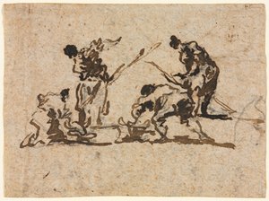 Bauern und Fischer bei der Arbeit, 18. Jahrhundert von Francesco Guardi