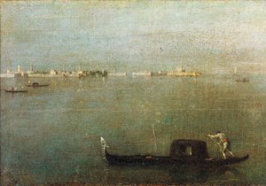 Gondel auf der Lagune, Graue Lagune, ca. 1765 von Francesco Guardi
