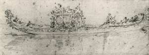 Gondel für Botschafter reserviert, von Francesco Guardi, Zeichnung