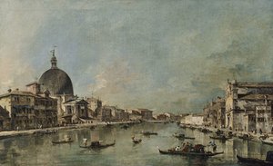 Canal Grande mit San Simeone Piccolo und Santa Lucia von Francesco Guardi