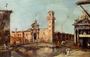 Der Eingang zum Arsenal in Venedig