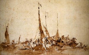 Studien von Fischerbooten von Francesco Guardi