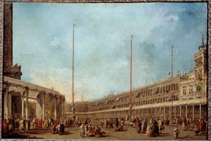 Der Dogen von Venedig folgt der Prozession des Corpus Domini auf dem Markusplatz von Francesco Guardi