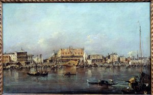 Der Dogenpalast vom Meer aus gesehen von Francesco Guardi