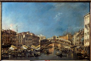 Die Rialtobrücke in Venedig im 18. Jahrhundert