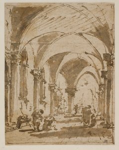 Die Arkade des Dogenpalastes zur Piazzetta hin von Francesco Guardi