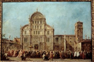Die Prozession des Dogen von Venedig zur Kirche San Zaccaria am Ostertag