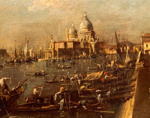Blick auf Molo in Richtung Santa Maria della Salute von Francesco Guardi