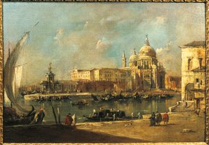 Blick auf die Dogana und Santa Maria della Salute, Venedig von Francesco Guardi