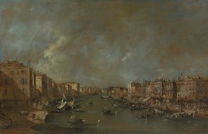 Ansicht des Canal Grande von der Ponte di Rialto von Francesco Guardi