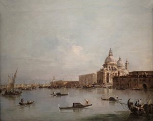 Ansicht der Santa Maria della Salute mit der Dogana di Mare von Francesco Guardi