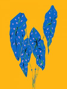 Blau Gepunktete Blätter von Francesco Gulina
