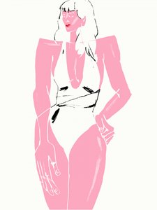 Pinke Modeillustration von Francesco Gulina