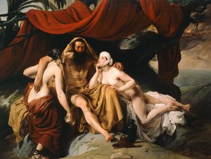 Lot und seine Töchter, von Francesco Hayez