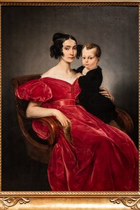 Porträt der Gräfin Teresa Zumali Marisili und ihres Sohnes Giuseppe von Francesco Hayez