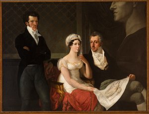 Porträt der Familie Cicognara mit der Büste von Antonio Canova von Francesco Hayez