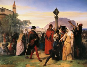 Sizilianische Vesper, die Braut von Ruggiero Mastrangelo aus Palermo wird von dem Franzosen Droetto beleidigt und mit seinem Tod gerächt