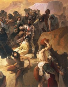 Der Durst der ersten Kreuzfahrer in Jerusalem (Detail) von Francesco Hayez