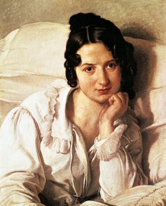 Die kranke Frau, Porträt von Carolina Zucchi von Francesco Hayez (1791-1882), Öl auf Leinwand, 60x495 cm von Francesco Hayez