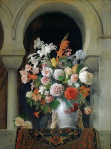 Blumenvase am Fenster eines Harems, 1881 von Francesco Hayez