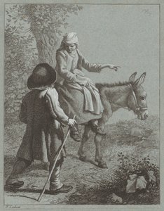 Junge und Mädchen mit einem Esel von Francesco Londonio