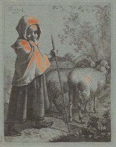 Kindliche Schäferin mit Herde, 1758