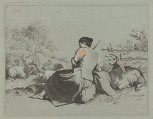Sitzende Schäferin