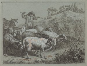 Schäfer mit seiner Herde