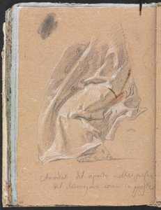 Verona Skizzenbuch: Draperiestudie mit Fuß und Inschrift (Seite 88)