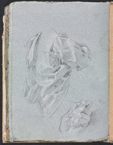 Verona Skizzenbuch: Draperiestudie mit linker Hand Seite 86, 1760 von Francesco Lorenzi