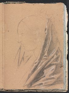 Verona Skizzenbuch: Weiblicher Kopf mit Draperie (Seite 81) von Francesco Lorenzi