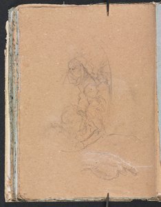 Verona Skizzenbuch: Figuren im Rundel mit Handstudie (Seite 70) von Francesco Lorenzi