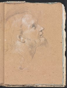 Verona Skizzenbuch: Männlicher Kopf im Profil, Seite 91, 1760