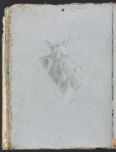 Verona Skizzenbuch: Männlicher Akt Kopf und Schultern von hinten (Seite 62) von Francesco Lorenzi