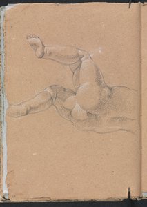 Verona Skizzenbuch: Putto (untere Körperhälfte) (Seite 24) von Francesco Lorenzi