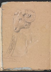 Verona Skizzenbuch: Widderkopf Seite 12, 1760 von Francesco Lorenzi