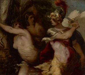 Rinaldos Eroberung des verzauberten Waldes, ca. 1650-1655 von Francesco Maffei