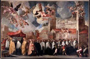 Überführung der Leichname von St. Dominator, St. Paul und St. Anastasius, Bischöfe von Brescia (um 1645-1646) von Francesco Maffei