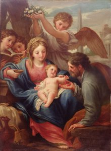 Madonna und Kind mit St. Joseph, oder Die Rast auf der Flucht nach Ägypten