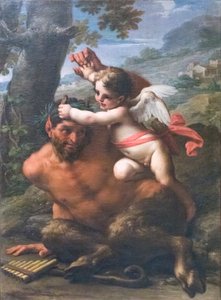 Der Kampf zwischen Amor und Pan von Francesco Mancini