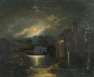 Mondlandschaft mit See von Francesco Milani