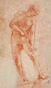 Studie eines männlichen Aktes, nach rechts gebeugt von Francesco Montelatici