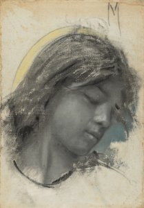 Kopf eines Engels (recto); Kopf einer Frau (verso)