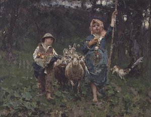Kleine Hirten von Francesco Paolo Michetti