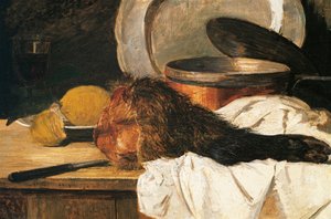 Stillleben mit einem Wildschweinbein von Francesco Paolo Palizzi