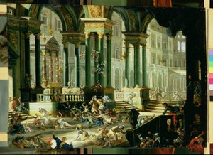 Vertreibung des Heliodor aus dem Tempel Salomos von Francesco Peresi