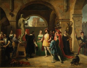 Franz I. im Atelier von Benvenuto Cellini, 1837